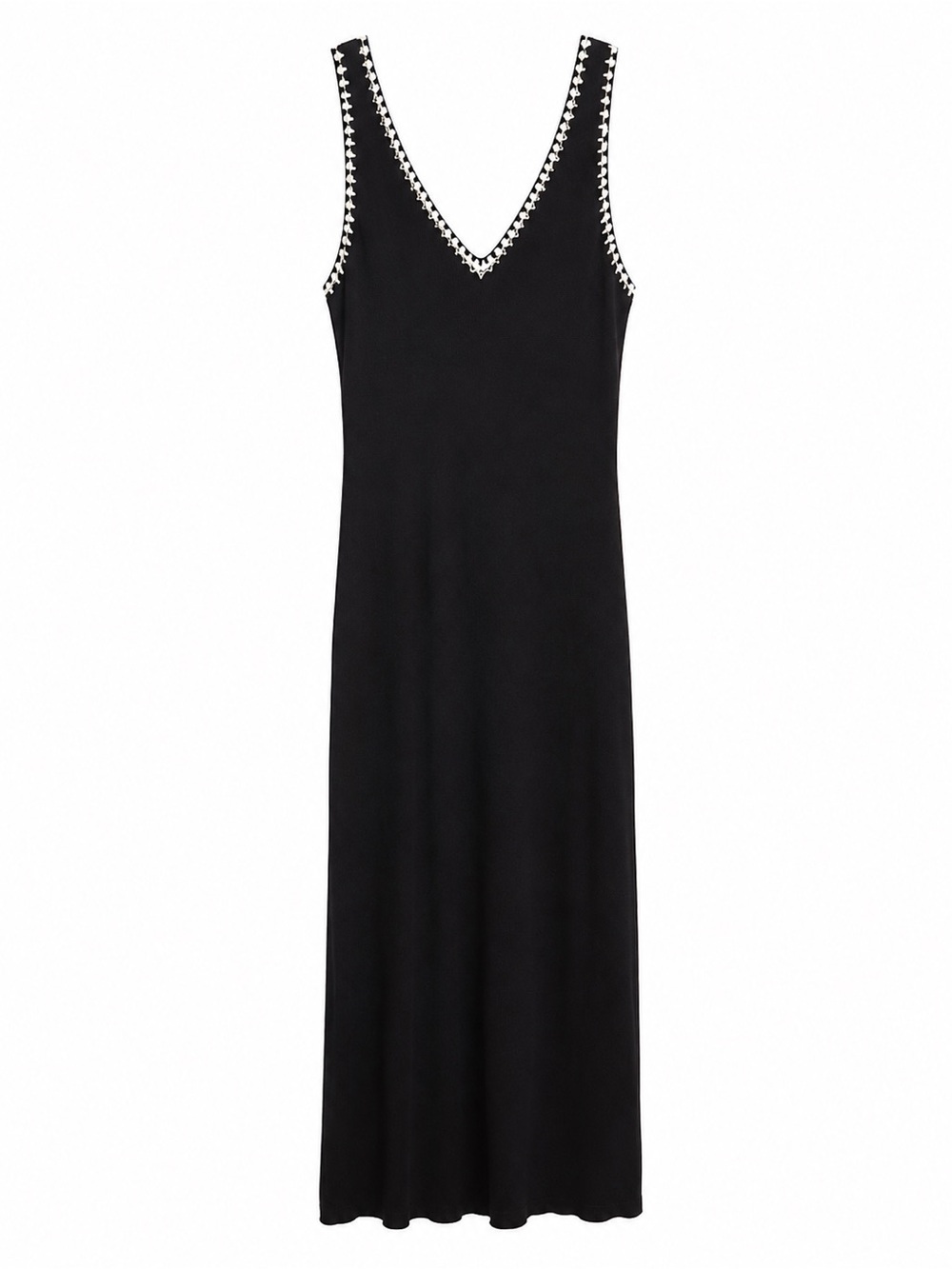 Gibson Latimer knit Black Maxi Dress with White Trim